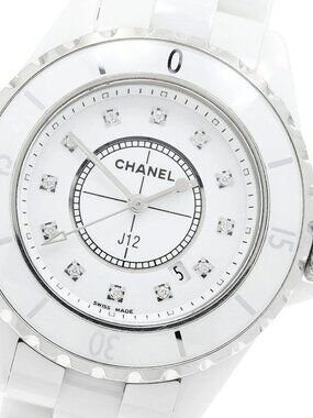 CHANEL J12 H1628 White ceramic 12P diamond white Dial Quartz Ladies Watch_951697